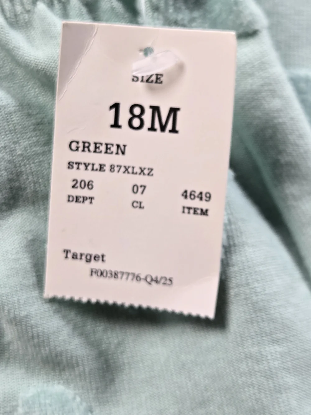 cloud island Mint Green Duck Terry Matching Set - 18M